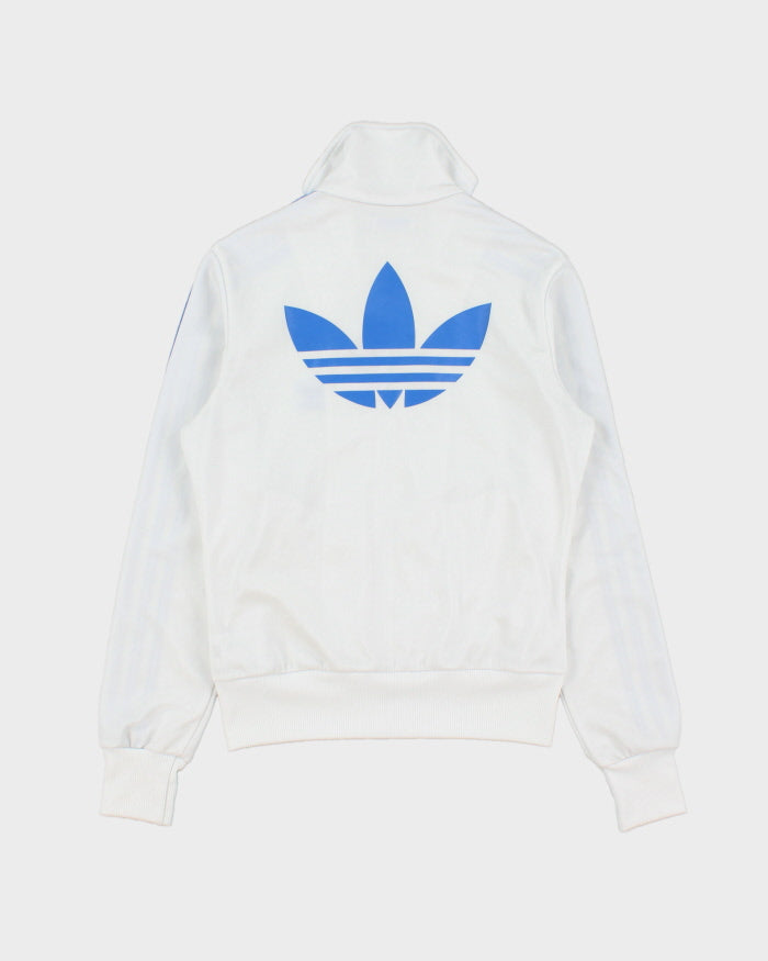 Vintage Y2K Adidas Originals White Women's Funnel-Neck Firebird Track Jacket - S