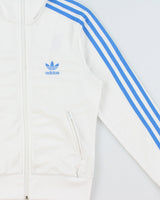 Vintage Y2K Adidas Originals White Women's Funnel-Neck Firebird Track Jacket - S