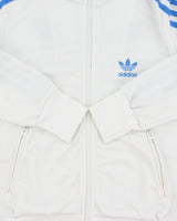 Vintage Y2K Adidas Originals White Women's Funnel-Neck Firebird Track Jacket - S