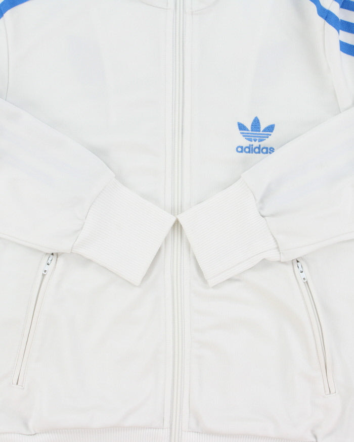 Vintage Y2K Adidas Originals White Women's Funnel-Neck Firebird Track Jacket - S