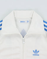 Vintage Y2K Adidas Originals White Women's Funnel-Neck Firebird Track Jacket - S