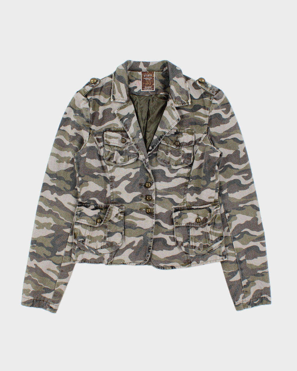 Vintage Y2K 2000s Sirens Camouflage Blazer Style jacket - S