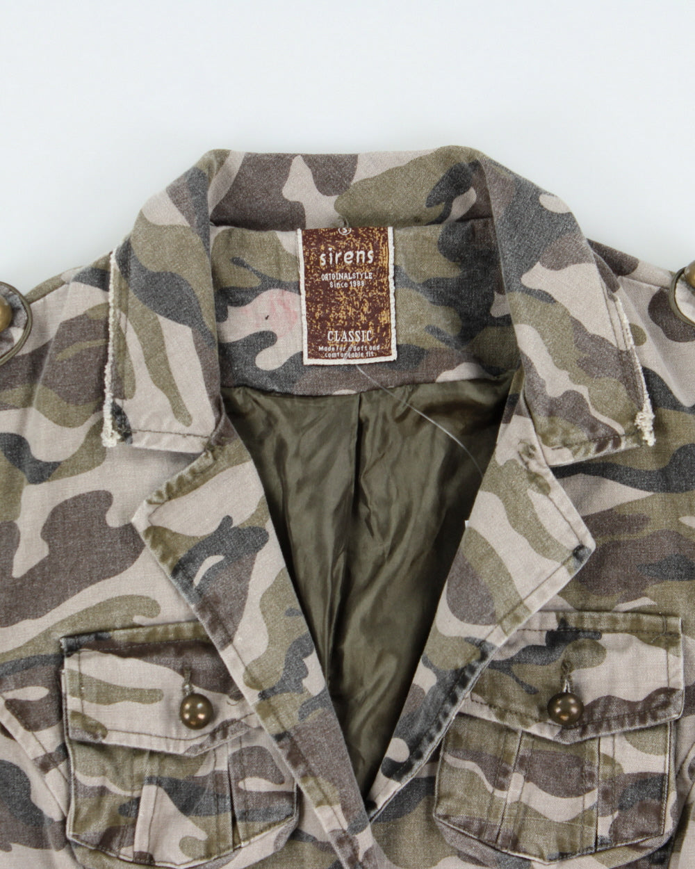 Vintage Y2K 2000s Sirens Camouflage Blazer Style jacket - S