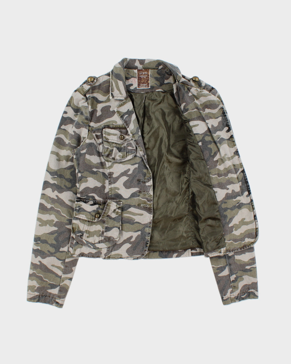 Vintage Y2K 2000s Sirens Camouflage Blazer Style jacket - S