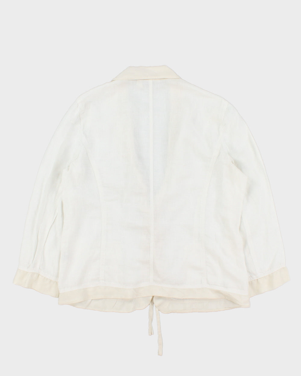Vintage Y2K 2000s Pure DKNY Silk Trim Linen Jacket - L