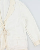 Vintage Y2K 2000s Pure DKNY Silk Trim Linen Jacket - L