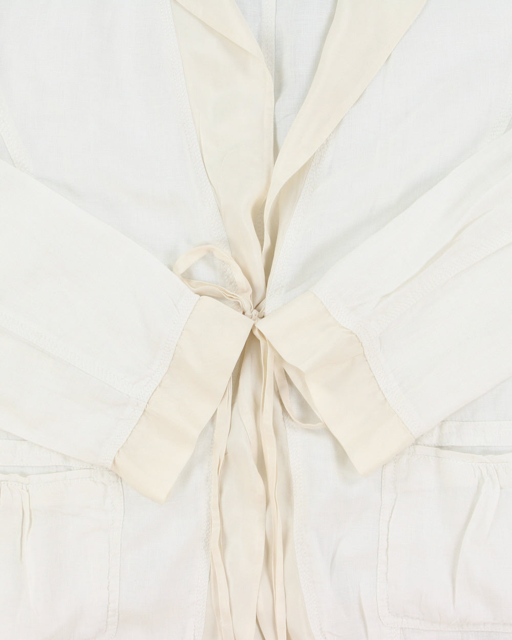 Vintage Y2K 2000s Pure DKNY Silk Trim Linen Jacket - L