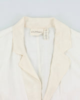 Vintage Y2K 2000s Pure DKNY Silk Trim Linen Jacket - L