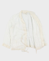 Vintage Y2K 2000s Pure DKNY Silk Trim Linen Jacket - L