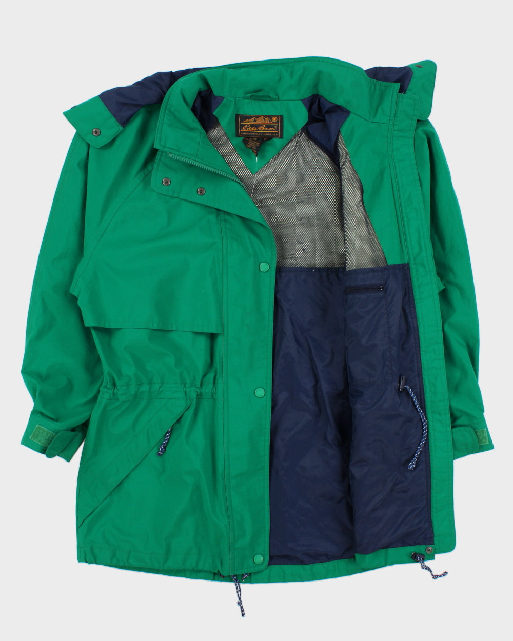 Vintage 1990s Eddie Bauer Synched Waist Hooded Waterproof Anorak Jacket - M