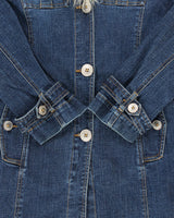 Vintage Y2K 00s Tommy Hilfiger Women's Afghan Belted Long Denim Jacket - S