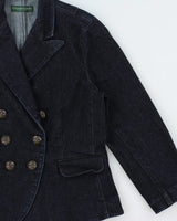 Vintage 2000s Ralph Lauren Dark Wash Denim Blazer Jacket - S