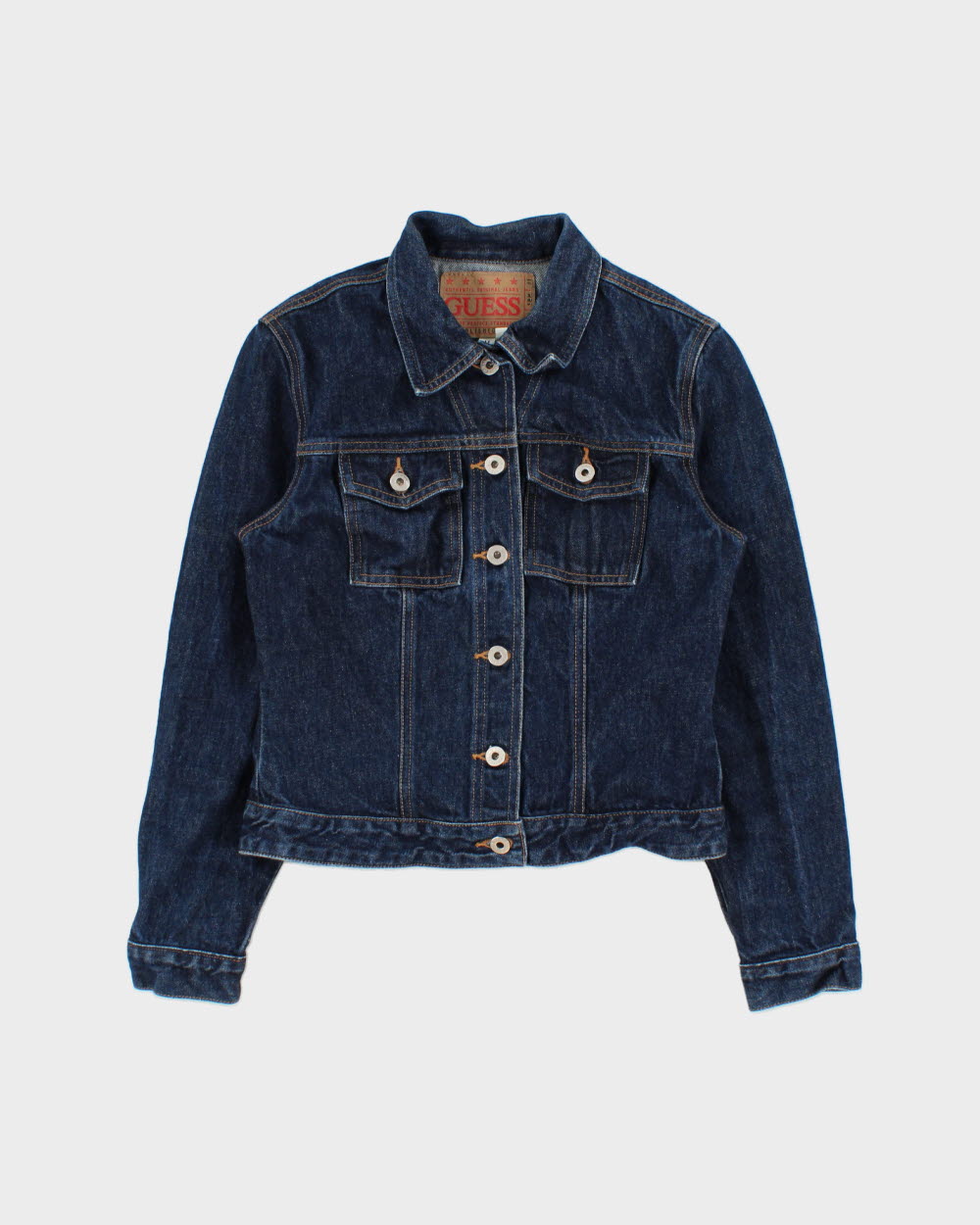Vintage 1990s Guess Dark Wash Denim Jacket -  M