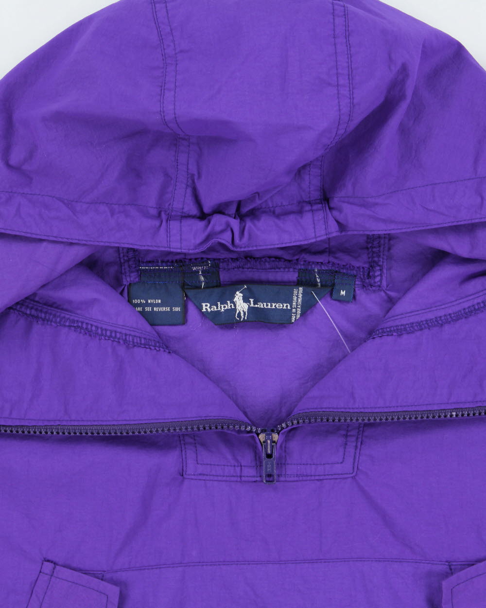 Vintage 1990s Ralph Lauren Polo Sport Purple Women's Shell Quarter-Zip Parka Jacket - XL