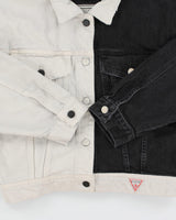 Vintage Guess Jeans Women's Split Denim Cropped Trucker Jacket - S