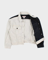 Vintage Guess Jeans Women's Split Denim Cropped Trucker Jacket - S