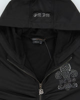 Vintage BCBG Maxazria Women's Embellished Ruched Hooded Track Jacket - XL