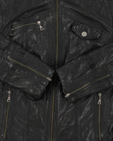 Vintage Y2K 00s Danier Women's Italian Calfskin Leather Cafe Racer Biker Jacket - S