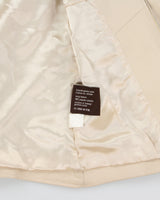 Vintage Y2K 00s Danier Women's Cream Leather Cafe Racer Biker Jacket - S