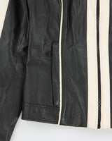 Vintage Y2K 00s Danier Women's Two Tone Leather Cafe Racer Biker Jacket - XS