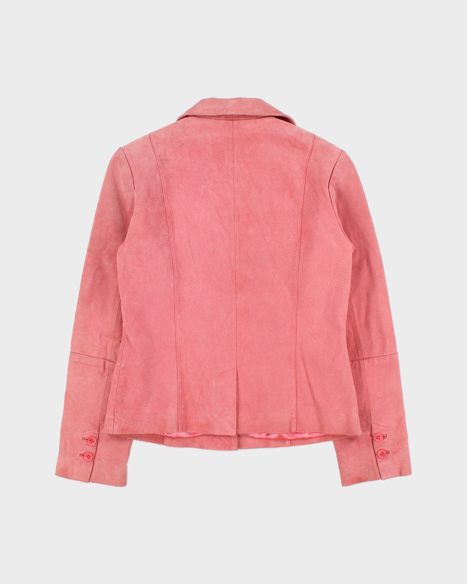 Vintage Y2K 00s Le Chateau Women's Baby Pink Suede Blazer Jacket - S