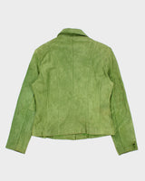 Vintage Y2K 00s Nancy Boy City Girl Nocellara Green Suede Women's Embellished Button Jacket - M