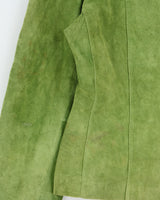 Vintage Y2K 00s Nancy Boy City Girl Nocellara Green Suede Women's Embellished Button Jacket - M