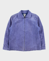Vintage Y2K 00s Chico's Lavender Suede Women's Cafe Racer Biker Jacket - L