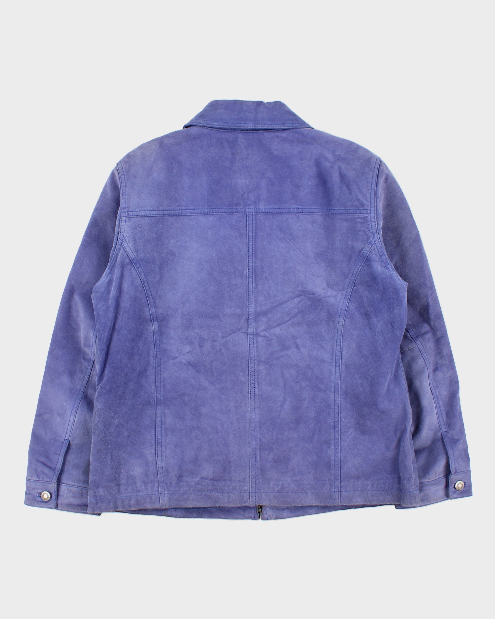 Vintage Y2K 00s Chico's Lavender Suede Women's Cafe Racer Biker Jacket - L