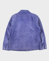 Vintage Y2K 00s Chico's Lavender Suede Women's Cafe Racer Biker Jacket - L
