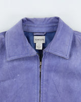 Vintage Y2K 00s Chico's Lavender Suede Women's Cafe Racer Biker Jacket - L