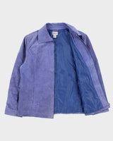 Vintage Y2K 00s Chico's Lavender Suede Women's Cafe Racer Biker Jacket - L