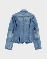 Vintage Y2K 00s Esprit Women's Medium Wash Denim Structured Blazer Jacket - S