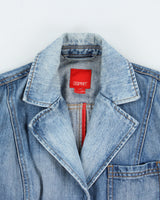 Vintage Y2K 00s Esprit Women's Medium Wash Denim Structured Blazer Jacket - S