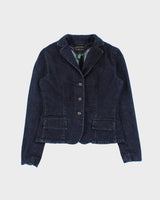 Vintage Y2K 00s Lauren Ralph Lauren LRL Women's Indigo Denim Blazer Jacket - S