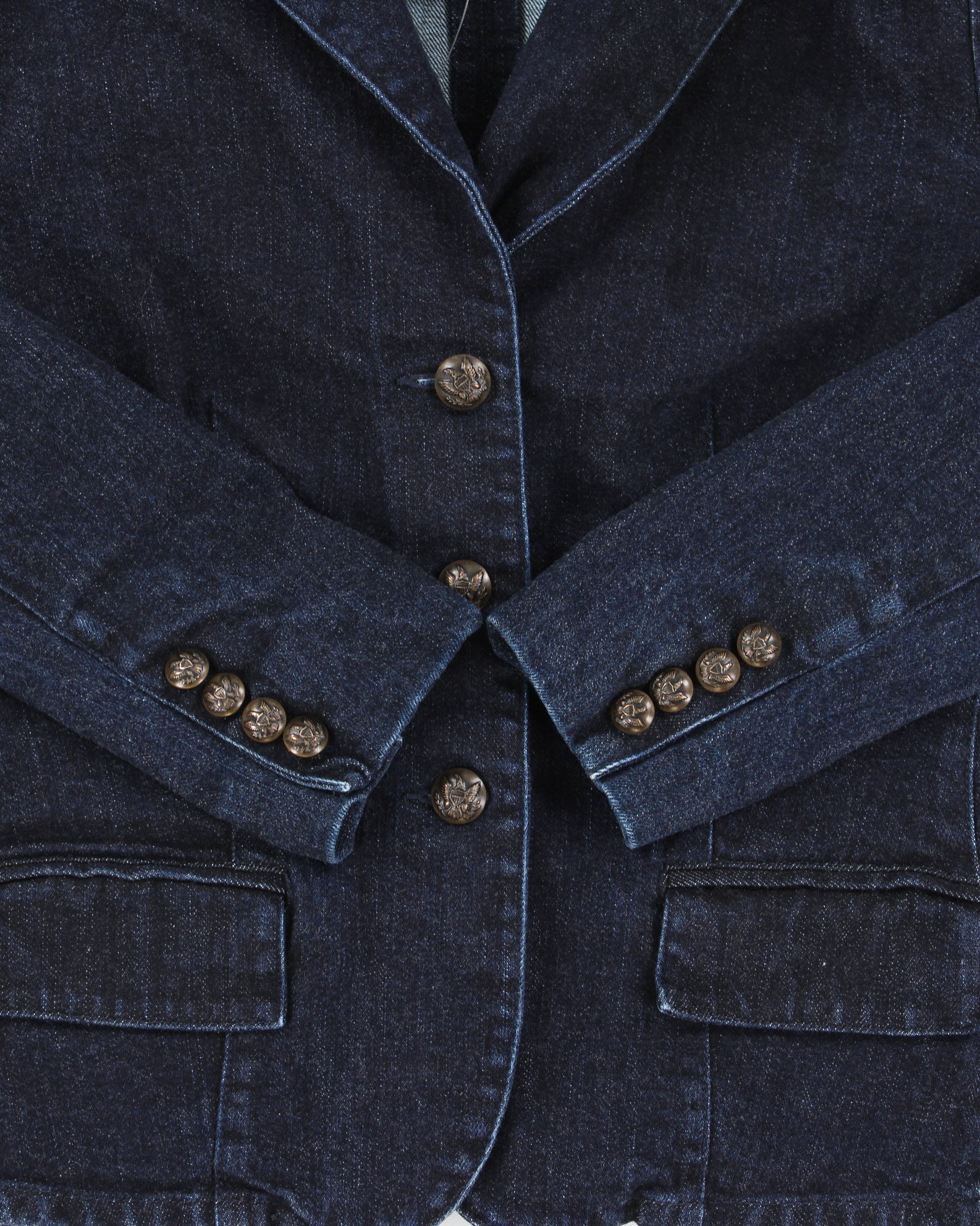 Vintage Y2K 00s Lauren Ralph Lauren LRL Women's Indigo Denim Blazer Jacket - S