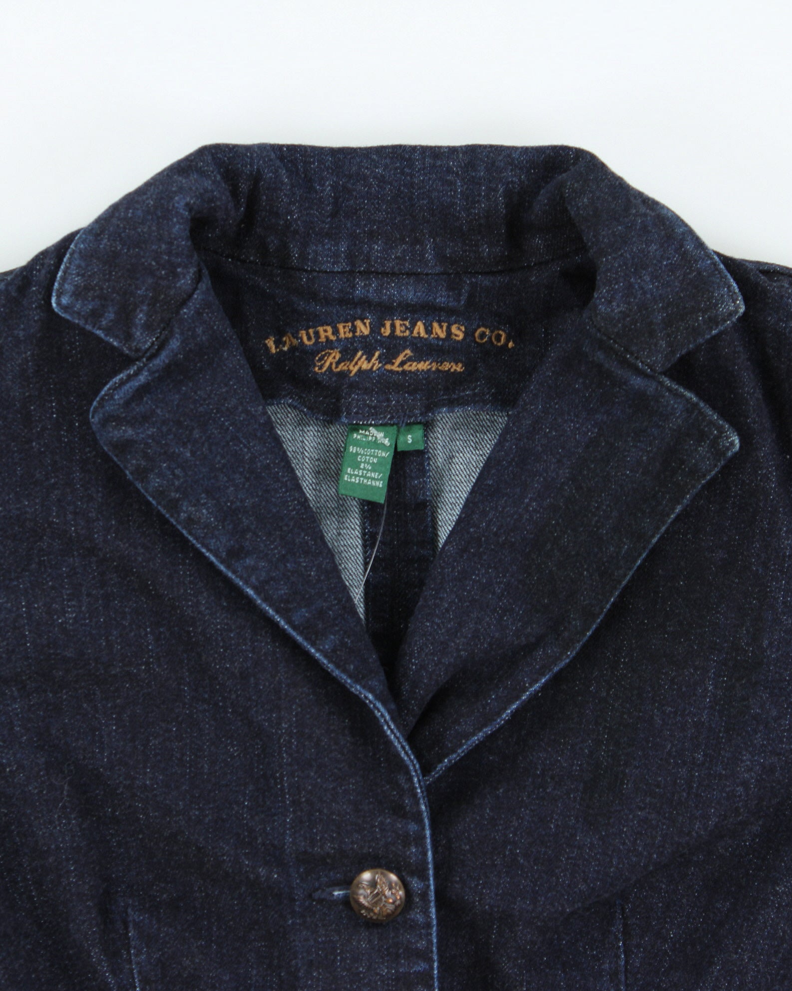Vintage Y2K 00s Lauren Ralph Lauren LRL Women's Indigo Denim Blazer Jacket - S