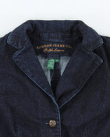 Vintage Y2K 00s Lauren Ralph Lauren LRL Women's Indigo Denim Blazer Jacket - S
