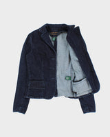 Vintage Y2K 00s Lauren Ralph Lauren LRL Women's Indigo Denim Blazer Jacket - S