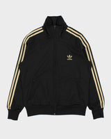Vintage Y2K 00s Adidas Originals Women's Black &amp; Gold Firebird Track Jacket - XL