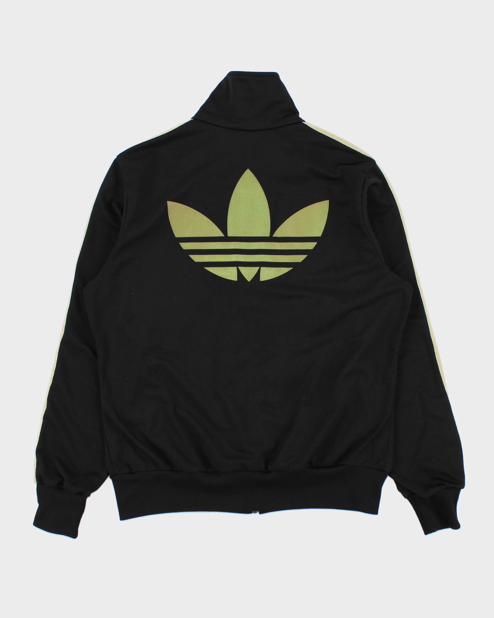 Vintage Y2K 00s Adidas Originals Women's Black &amp; Gold Firebird Track Jacket - XL