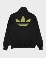 Vintage Y2K 00s Adidas Originals Women's Black &amp; Gold Firebird Track Jacket - XL