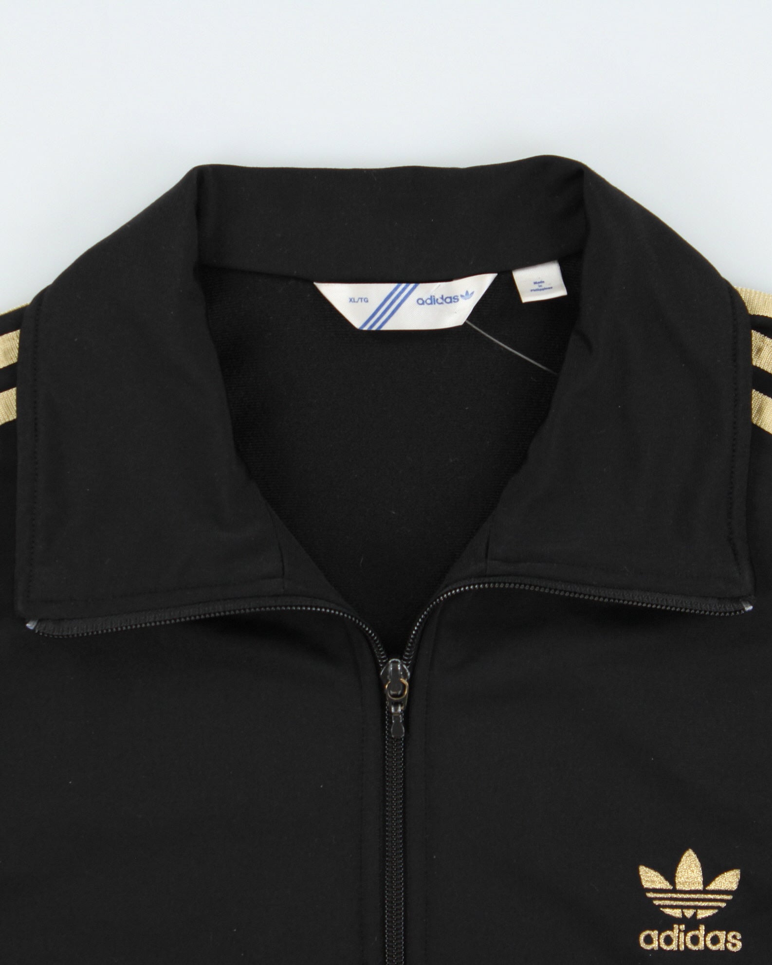 Vintage Y2K 00s Adidas Originals Women's Black &amp; Gold Firebird Track Jacket - XL