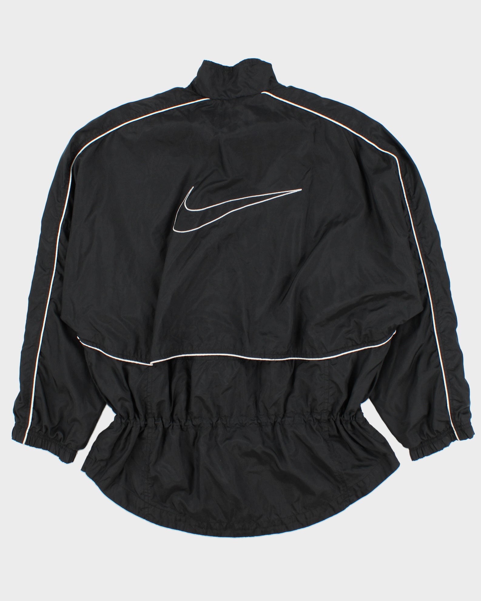 Vintage 1990s Nike Women's Big Swoosh Soft Shell Adjustable Showerproof Jacket - M