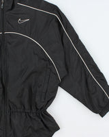Vintage 1990s Nike Women's Big Swoosh Soft Shell Adjustable Showerproof Jacket - M
