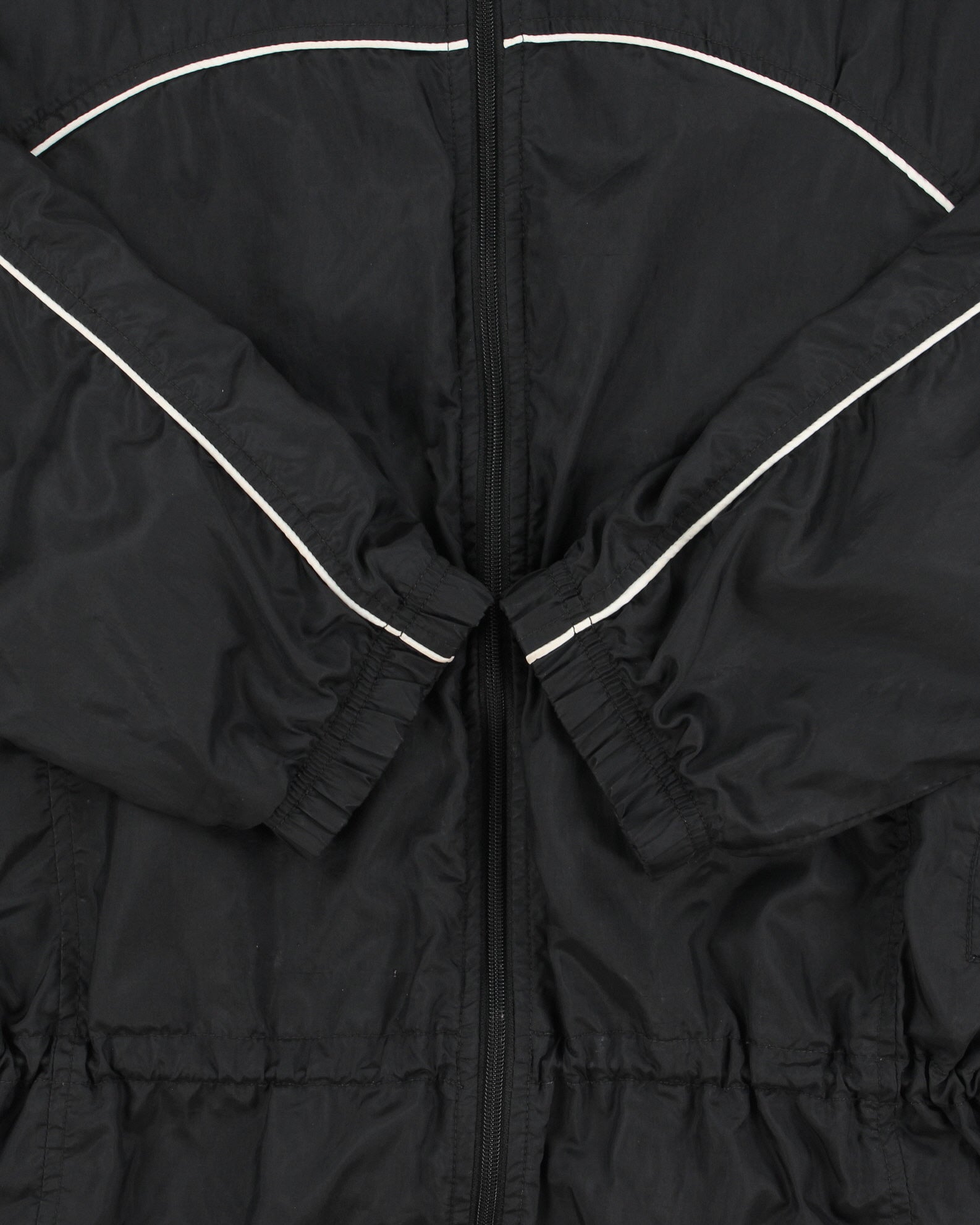 Vintage 1990s Nike Women's Big Swoosh Soft Shell Adjustable Showerproof Jacket - M
