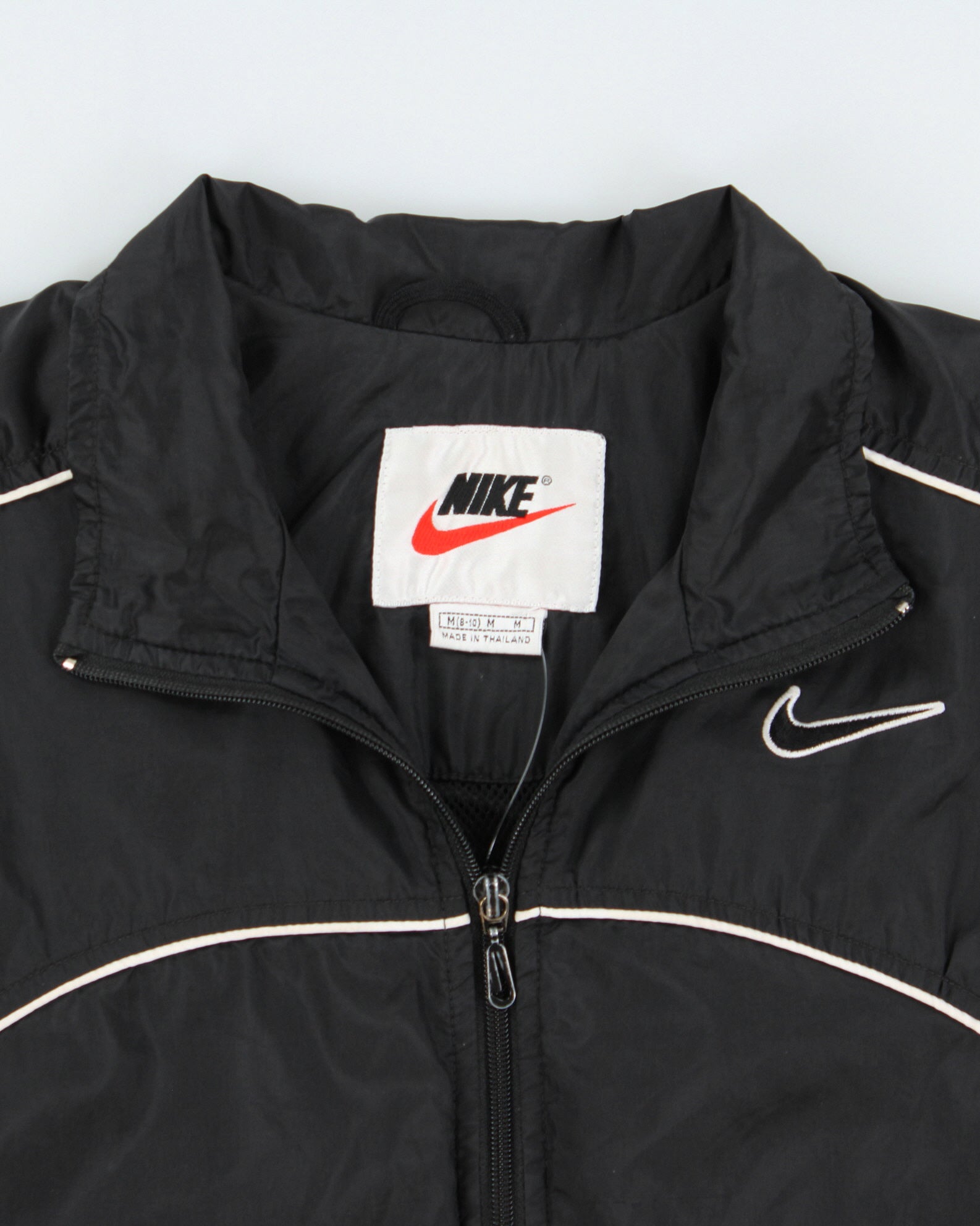 Vintage 1990s Nike Women's Big Swoosh Soft Shell Adjustable Showerproof Jacket - M
