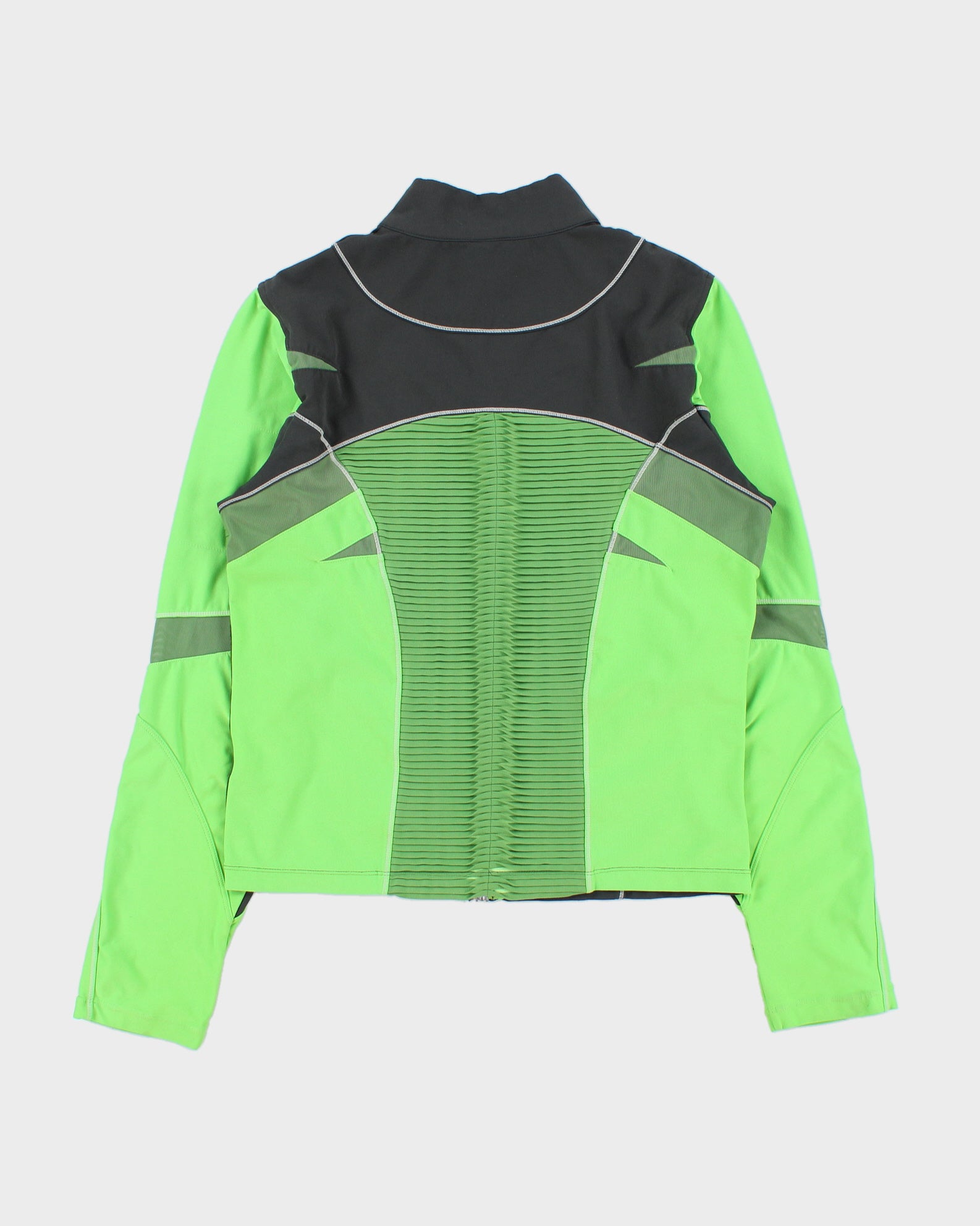 Vintage Y2K 00s Nike Women's Fit Dry Contrast Stitch Soft Shell Ribbed Running Track Jacket - M