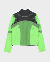 Vintage Y2K 00s Nike Women's Fit Dry Contrast Stitch Soft Shell Ribbed Running Track Jacket - M