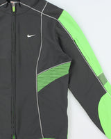 Vintage Y2K 00s Nike Women's Fit Dry Contrast Stitch Soft Shell Ribbed Running Track Jacket - M